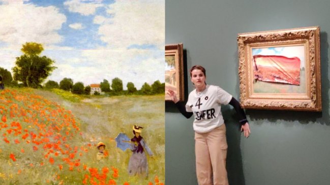 Ecologista pegó un poster 