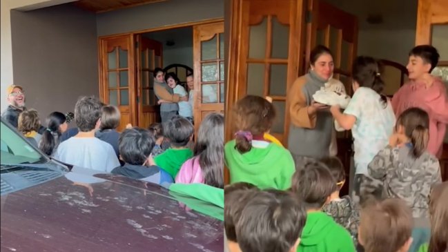 Niña faltó a clases en su cumpleaños y sus compañeros fueron a cantarle a su casa