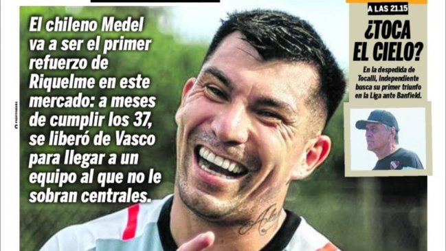 A puro chilenismo: Olé le dedicó una portada a Gary Medel por su retorno a Boca