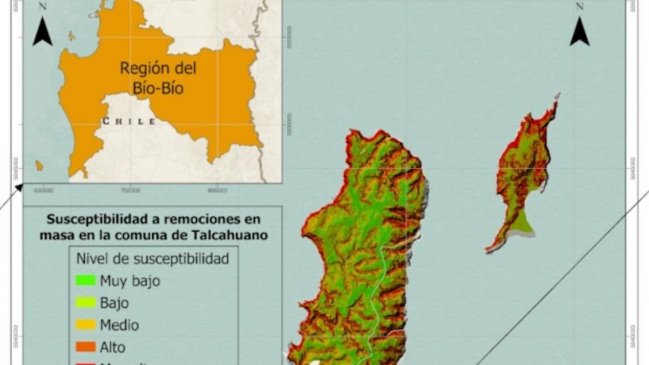 Nueva cartografía muestra los puntos de riesgos de remoción en masa del Gran Concepción
