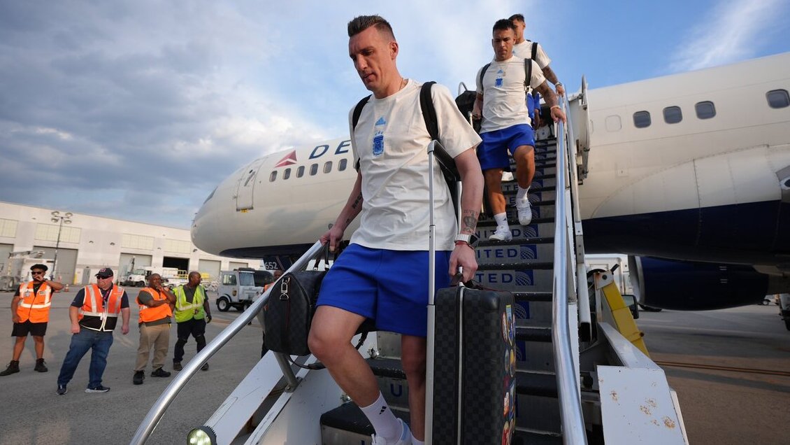 Argentina ya está en Nueva Jersey para el partido contra Chile