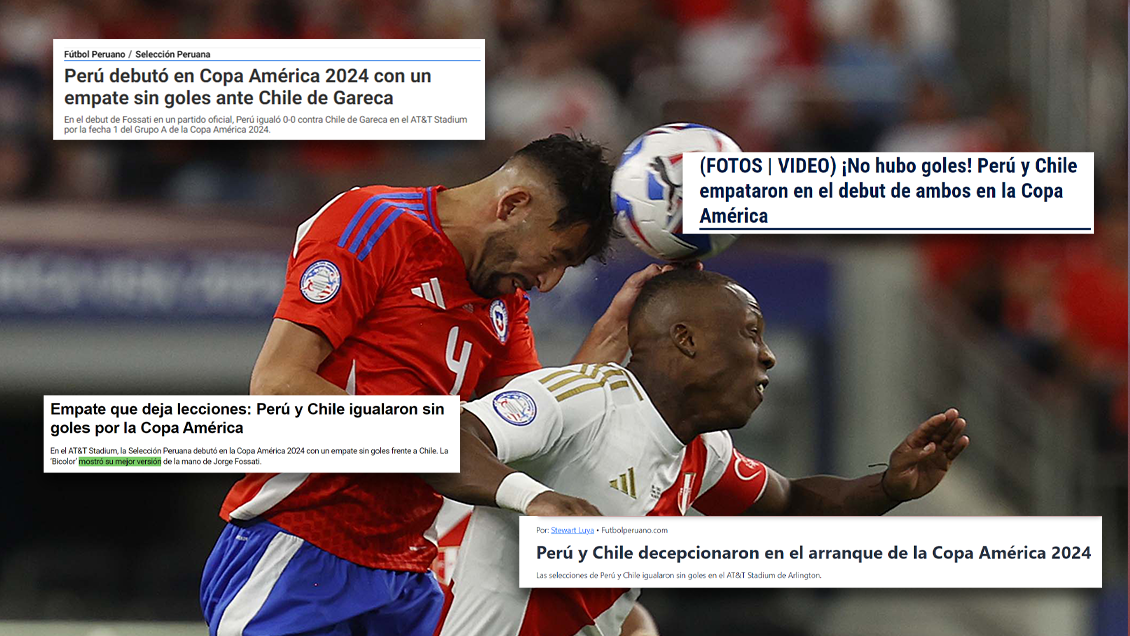 Las dispares reacciones de la prensa peruana tras el empate ante Chile en la Copa América