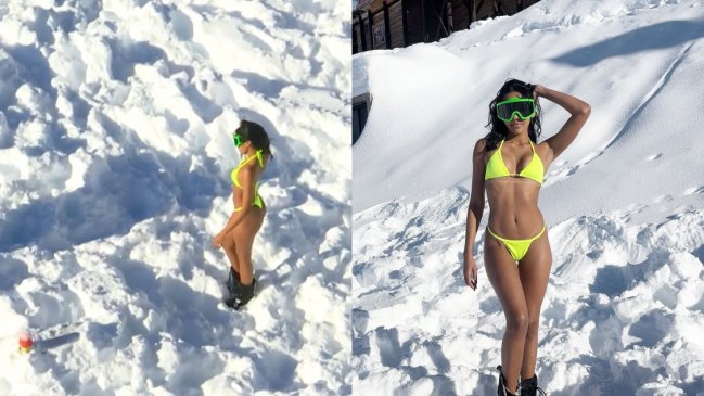 Captan a turista fotografiándose en bikini a -6°C en Farellones