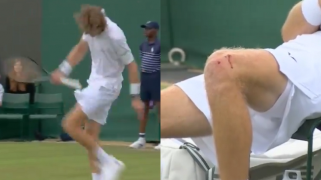 [VIDEO] El minuto de furia de Andrey Rublev en su debut y despedida de Wimbledon