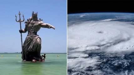   En Yucatán achacan el paso del huracán Beryl a una estatua de Poseidón 