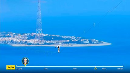   Aventurero recorrió la cuerda floja más larga del mundo, pero... 