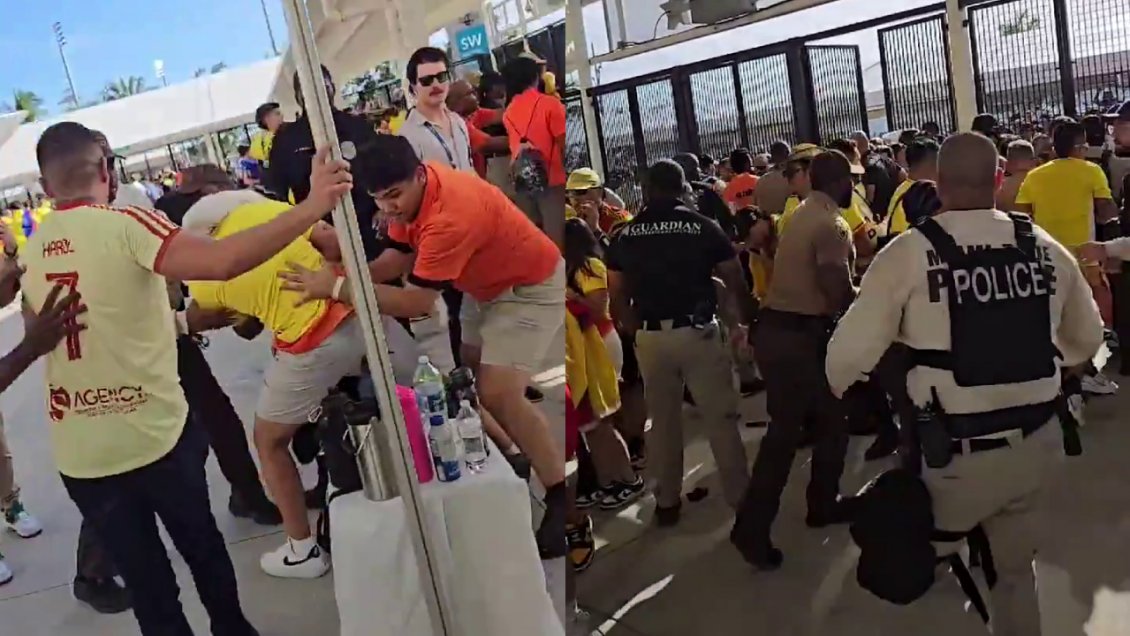Hinchas de Colombia enfrentaron a la policía en Miami a horas de la final de la Copa América