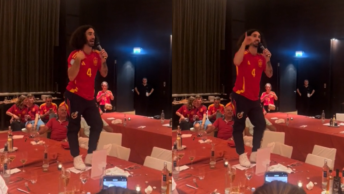 [VIDEO] La viral canción de Cucurella en los festejos de España por la Eurocopa