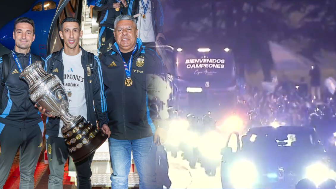 El plantel de Argentina aterrizó en Ezeiza y recibió una masiva bienvenida de los hinchas