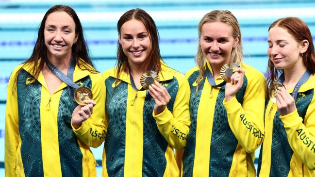 Titmus condujo a Australia al oro en el relevo femenino de 4x200