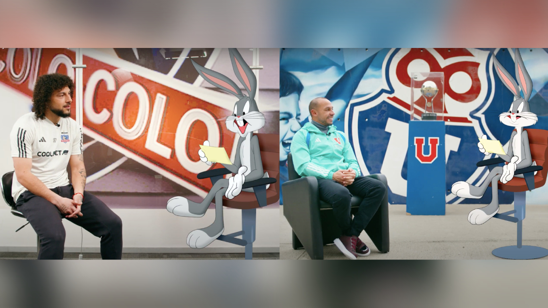 Es real: Bugs Bunny entrevistó a Maxi Falcón y Marcelo Díaz en la antesala del Superclásico