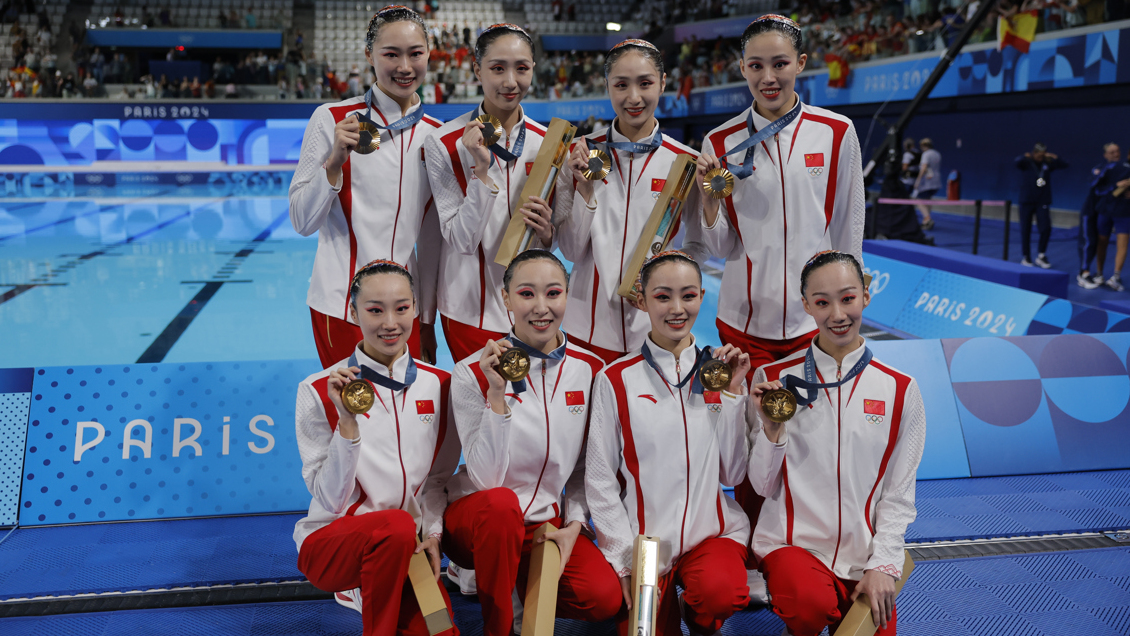 China logró su primer oro en la competición de conjuntos de natación artística