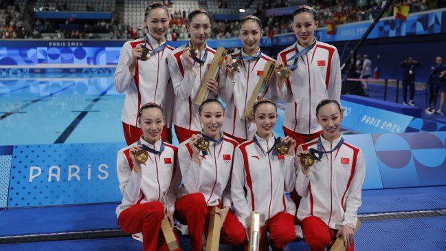 China logró su primer oro en la competición de conjuntos de natación artística