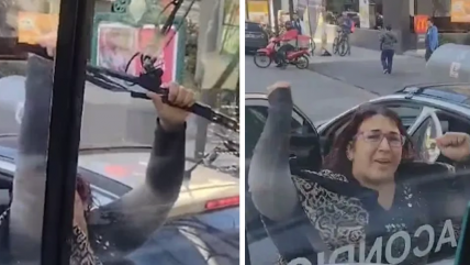   Ciudad de la furia: Conductora atacó una micro tras accidente 