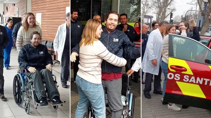   Pasaron ocho meses: Bombero fue dado de alta tras accidente en incendio 