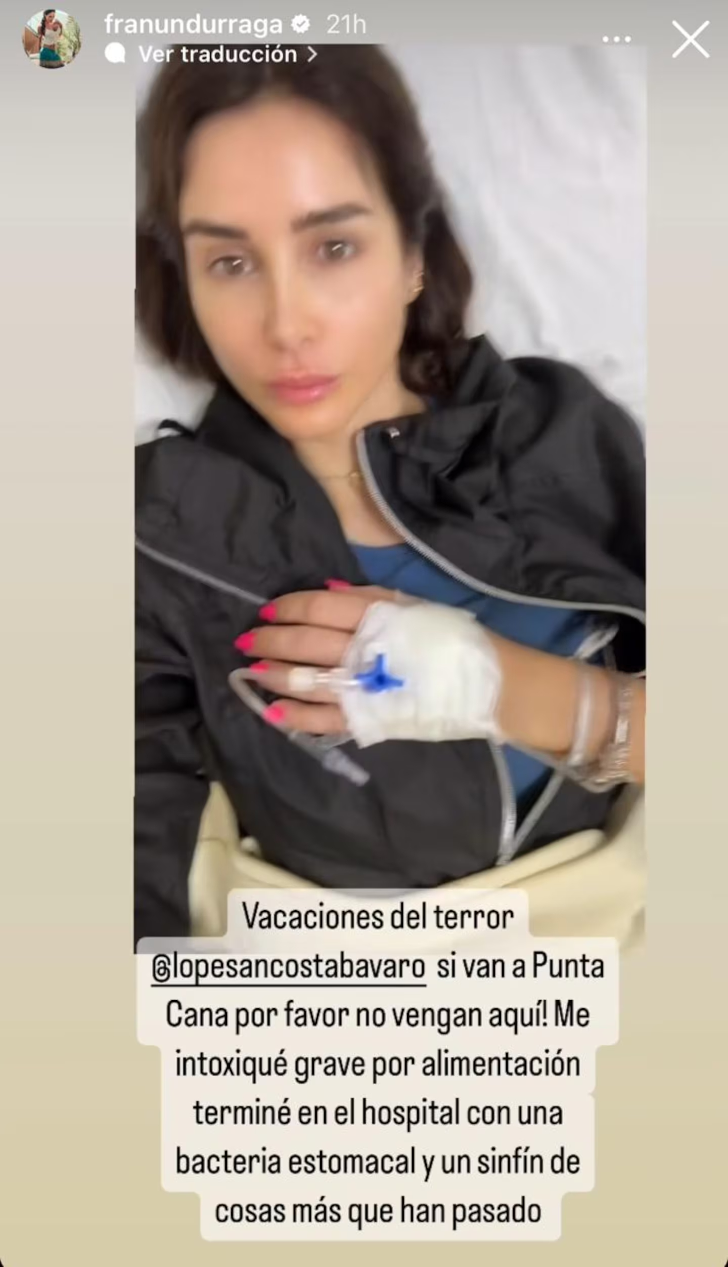 Fran Undurraga terminó hospitalizada por intoxicación en Punta Cana