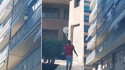   Héroe: Hombre salvó a niño de caer desde un edificio español 