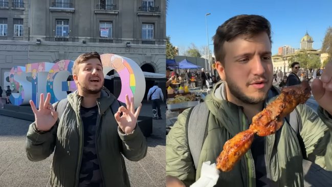 Youtuber venezolano causa debate al probar comida callejera chilena