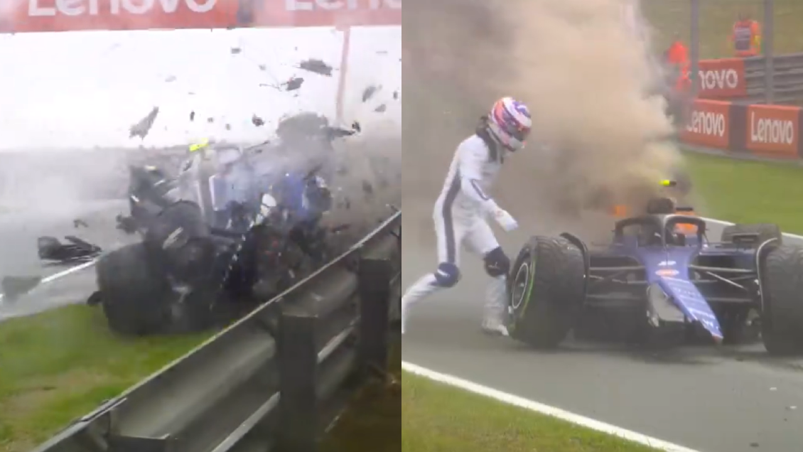 [VIDEO] Monoplaza en llamas: El duro choque de Sargeant en el último libre del GP de Países Bajos