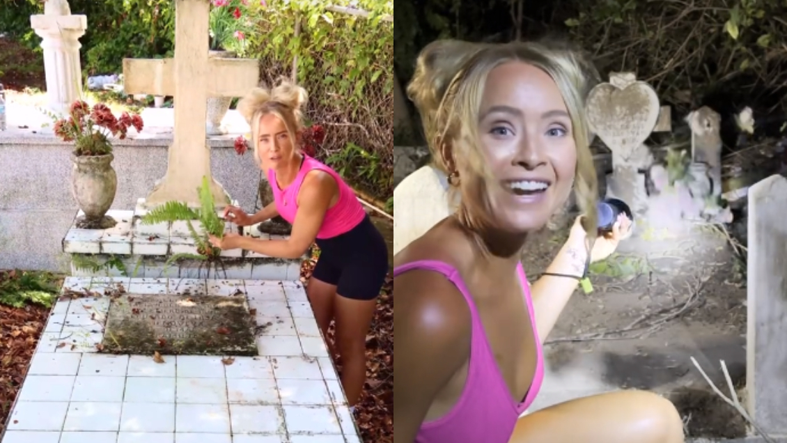 Tiktoker limpia tumbas en cementerios y genera polémica en redes