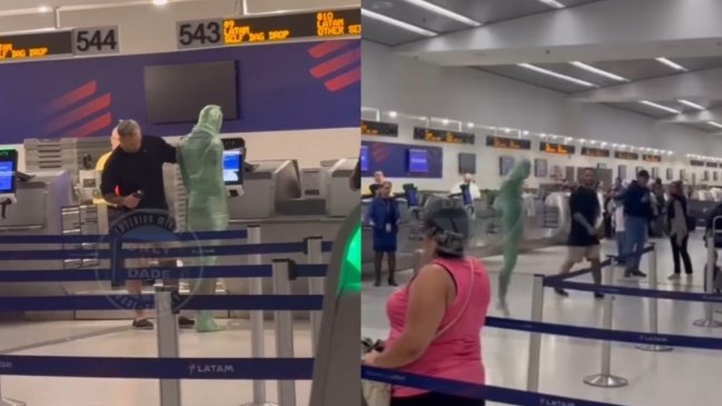 Hombre intentó viajar como equipaje envuelto en cinta adhesiva en vuelo de Latam