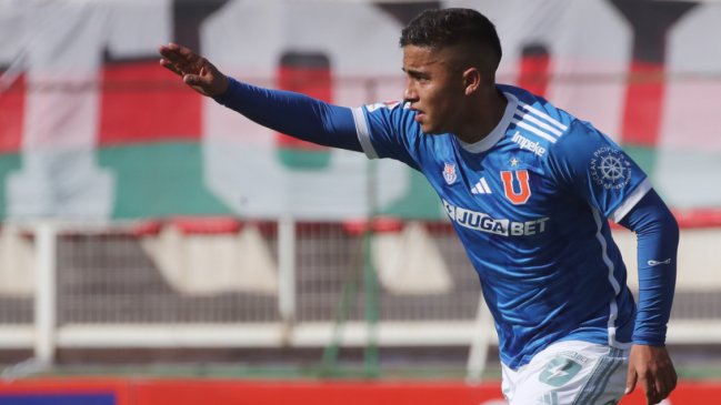 Encendido: Nicolás Guerra marcó un doblete en el primer tiempo ante Palestino