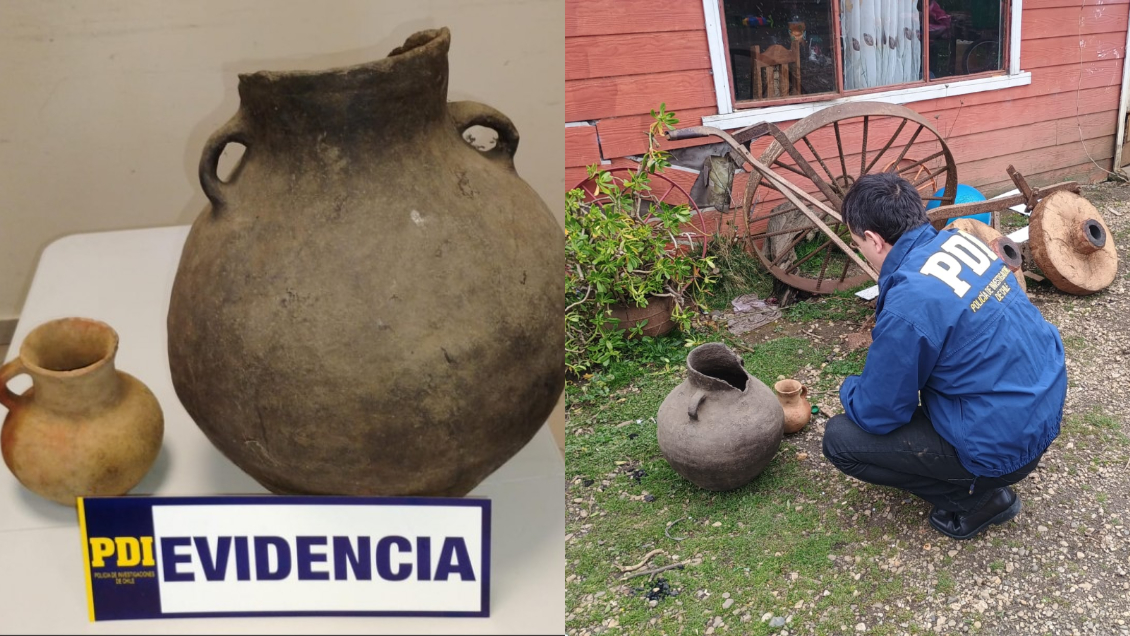 Hombre es detenido por vender jarrones de hace 500 años a $50 mil en Temuco
