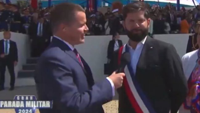 El error de Davor Gjuranovic al entrevistar a Boric en la Parada Militar 2024