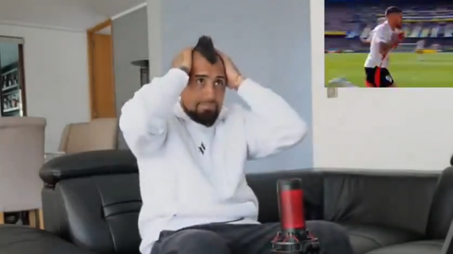 [VIDEO] La reacción de Arturo Vidal al gol de River en el clásico contra Boca
