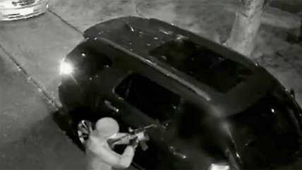   Cámaras captaron encerrona con subametralladora en La Florida 