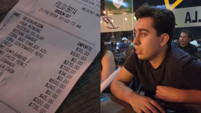 Restaurante mexicano quiso cobrar más de $20 mil a hombre por cargar su celular