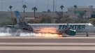 Avión sufrió desperfecto e incendio durante aterrizaje en Las Vegas