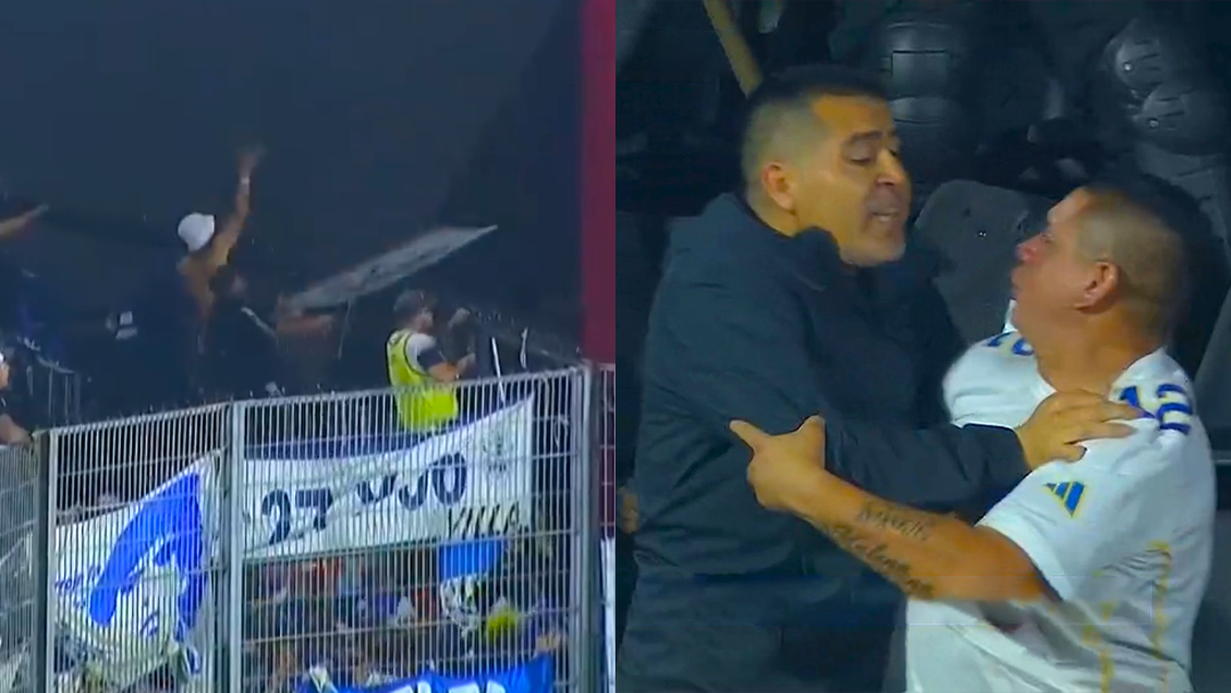 ¡Increíble! Riquelme se metió en la tribuna para frenar a hinchas en incidentes en la Copa Argentina