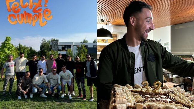 Jugadores de Colo Colo celebraron el cumpleaños de Javier Correa