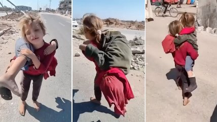   Niña cargó por casi una hora a su hermana herida en Gaza 