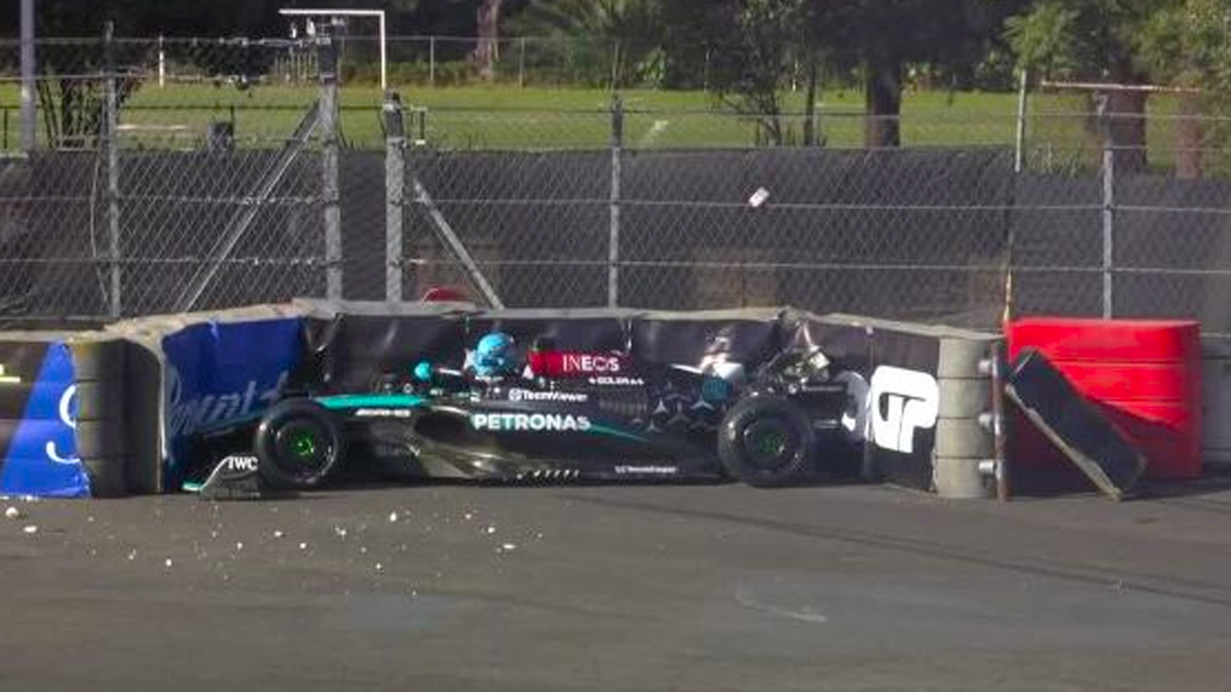 George Russell sufrió accidente en el segundo libre del Gran Premio de México