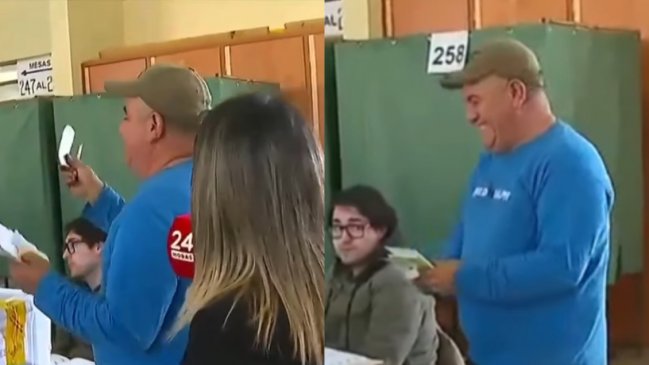 Lo despidieron entre aplausos: Hombre se demoró una hora en votar
