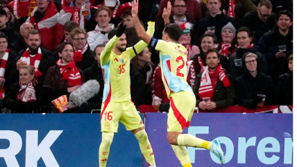   España doblegó a Dinamarca en Copenhague y sigue invicto en la Nations League 