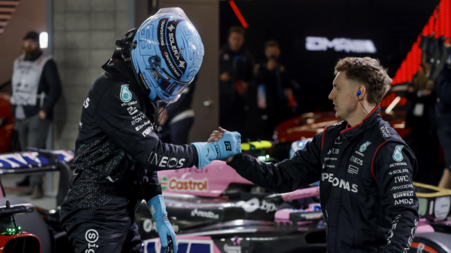 Russell conquistó la pole y Verstappen saldrá quinto en el GP de Las Vegas