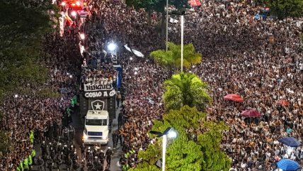   Botafogo celebró la Copa Libertadores en Río de Janeiro 