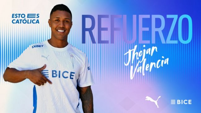 Universidad Católica anunció a Jhojan Valencia como su segundo refuerzo