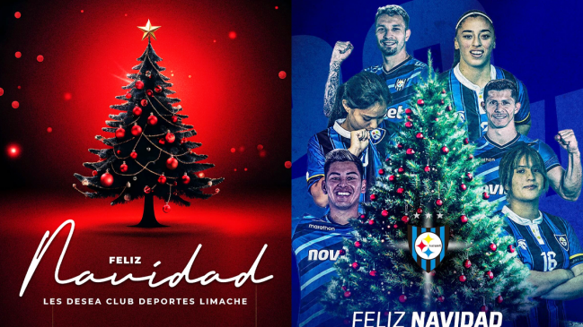 Los equipos del fútbol chileno compartieron sus mejores deseos por esta Navidad