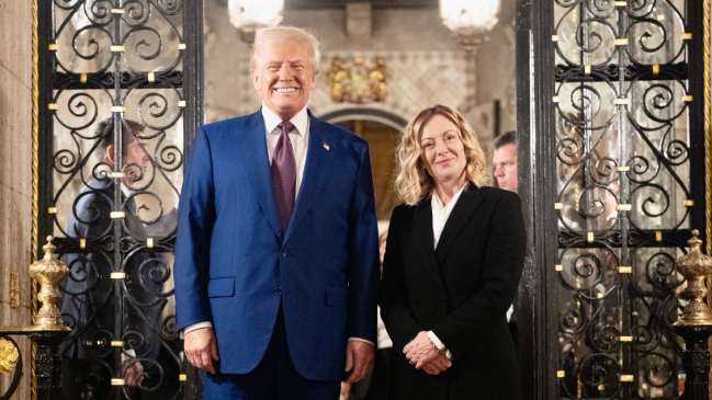 Giorgia Meloni visitó de sorpresa a Donald Trump