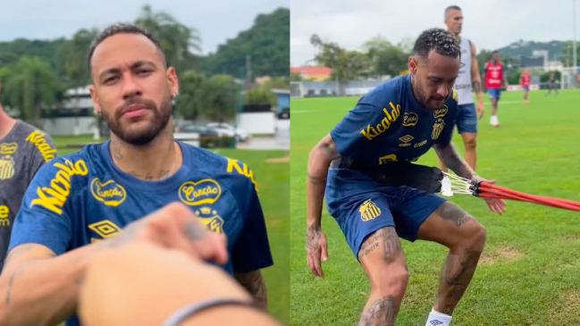 [VIDEOS] Neymar tuvo su primer entrenamiento tras regresar a Santos