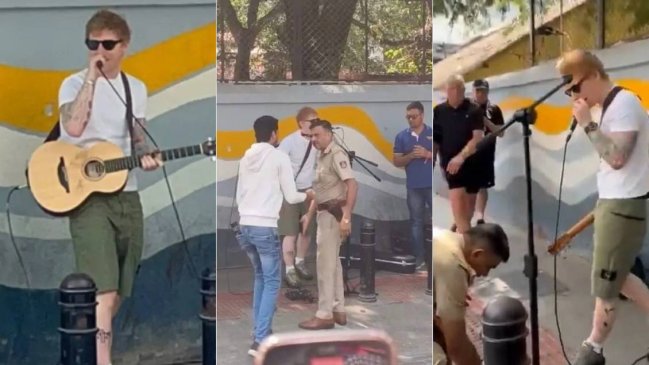 Detienen concierto callejero de Ed Sheeran en India: Policía apagó su micrófono