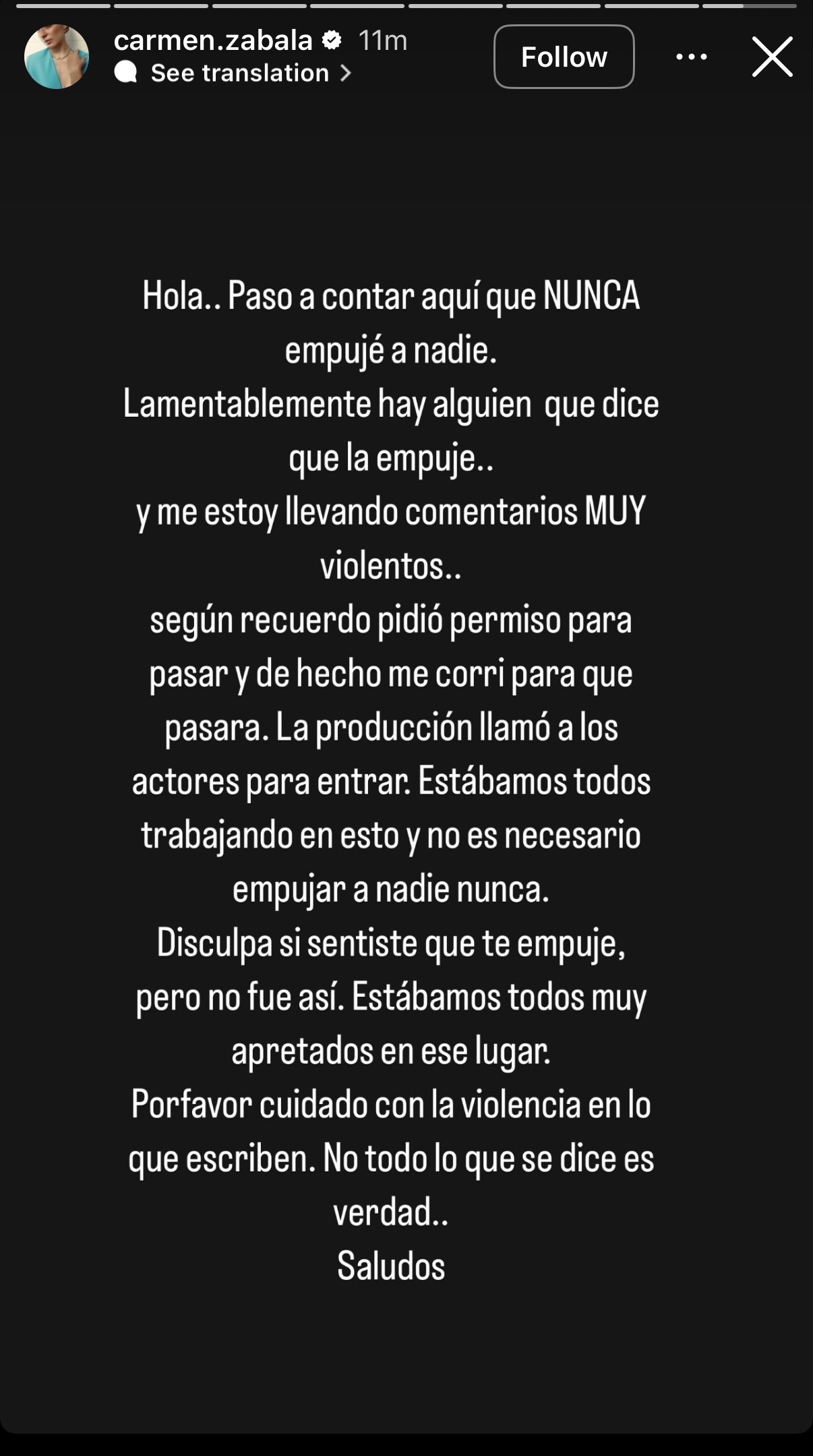 Carmen Zabala negó haber empujado a Chica Rosadita Carmen Zabala negó haber empujado a Chica Rosadita