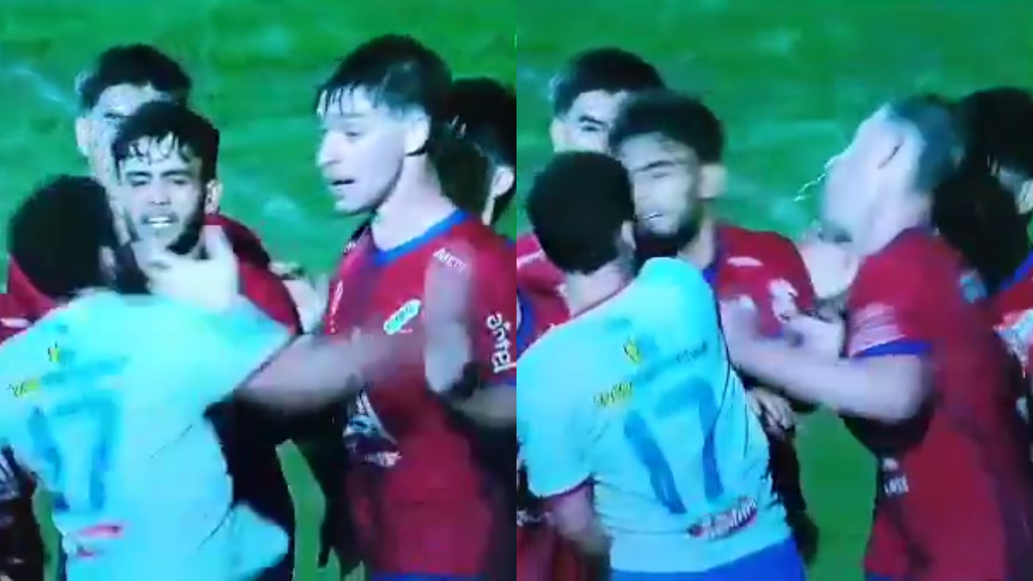 [VIDEO] ¡Directo al suelo! El brutal puñetazo en partido del fútbol uruguayo