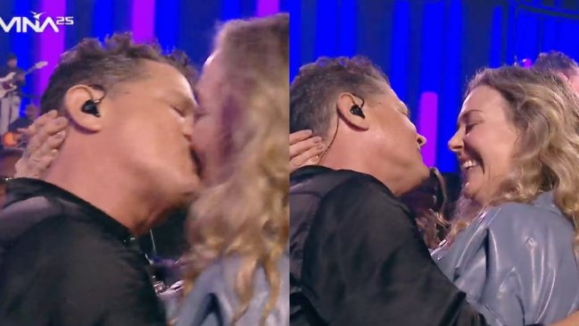 Puro amor: El romántico beso de Carlos Vives y su esposa en Viña 2025