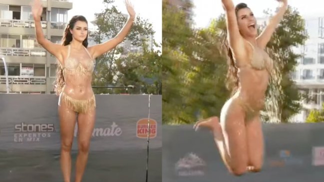 El piscinazo de Emilia Dides como Reina de Viña 2025: Quiso compartir su corona con Faloon