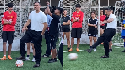   Con zapatos de vestir: Claudio Bravo lució su talento en clínica de arqueros 